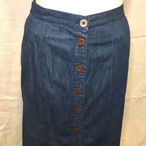 Universal Thread Denim Skirt with Button Detail